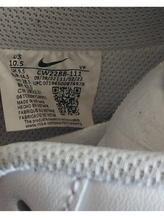 Nike Air Force 1 Low Men  White CW2288-111 Shoes 10.5 main image 6